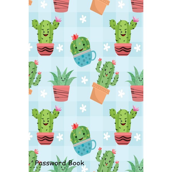 Password Book: Include Alphabetical Index With Cute cactus in pots