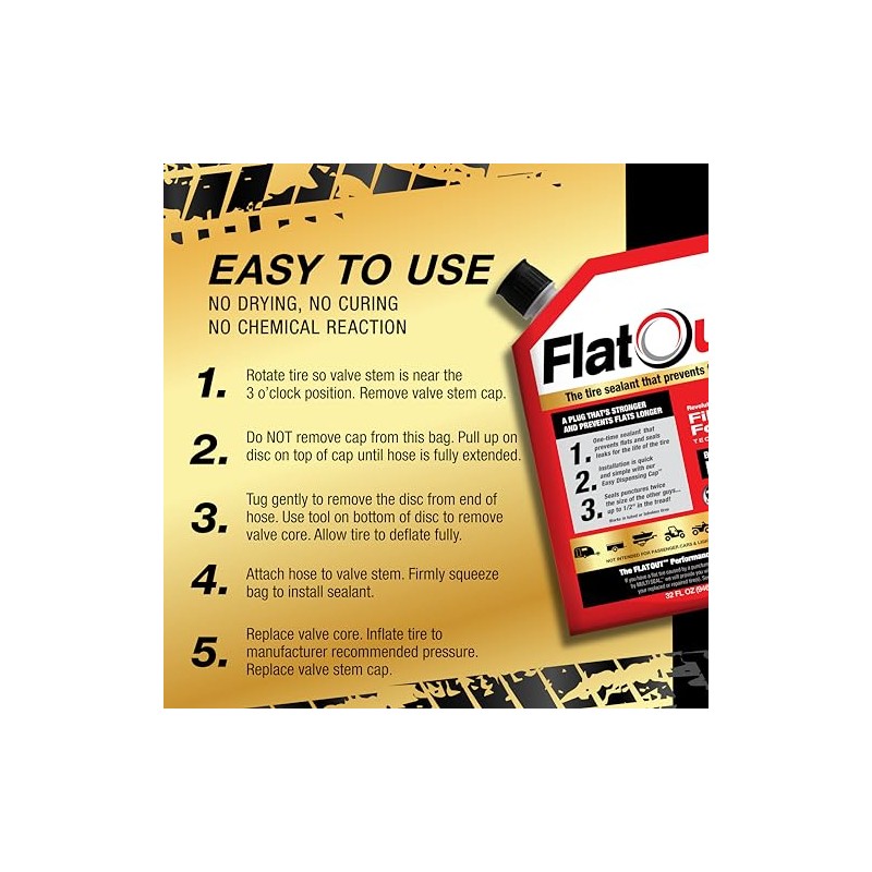 FlatOut Off-Road Tire Sealant - Prevents and Repairs Flat Tires