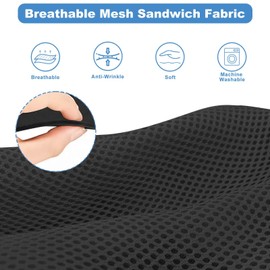 Golf Cart Seat Covers Set for Yamaha G22 G19 G16 G14 G11 G9 G8 G2, Club Car DS Pre-2000 OEM Ordinary Front Seats, Durable Breathable Seat Covers Washable Polyester Mesh Cloth Without Logo, Black