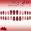 Red Glitter Powder Heart Valentine's Day Press on Nails Almond