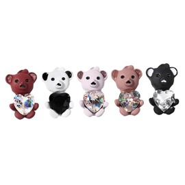 Minkissy 5pcs Cute Bear Nail Art Decor Accessories Rhinestone Manicure Diy Decor for Home Salon Fashionable Design for Nail Art Enthusiasts