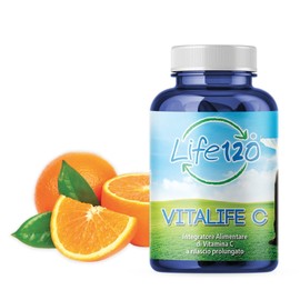 Life 120 - Vitalife C - 240 tablets, vitamin C dietary supplement with prolonged release of active ingredients, protection of cells from oxidative stress and normal functioning of the immune system.