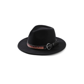 Vane Oak Fedora Hats for Men - Wide Brim Panama Hat with Classic Belt, Felt Panama Hat with Band, Western Outdoor Hat