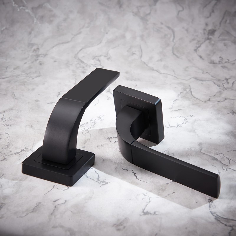 Yale Bologna Black Door Handle 35-ZR-8x8-A003-WC-56-11, Stylish Modern Design for