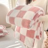 Grexenta Checkered Flannel Throw Blanket, Soft Cosy Checkerboard Grid Pattern