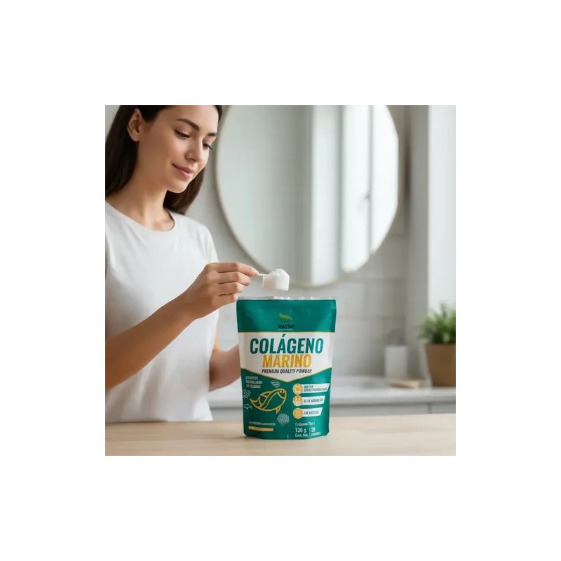 NATSA Colageno Marino Polvo 120 g, Sabor Natural, Calidad Premium