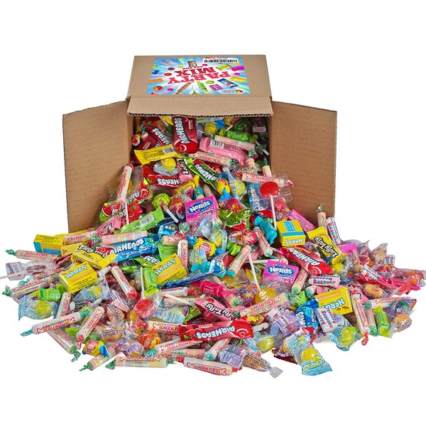 Holiday Candy - Assorted Candy Party Mix, Appx. 8 LB Bulk - OVER 450 Pieces - Fire Balls, Airheads, Jawbusters, Laffy Taffys, Tootsie Rolls and Much More of Your Favorite Candy!