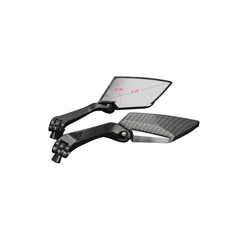 MotorToGo Black Carbon Mini Motorcycle Mirrors for 2006 Yamaha YZF
