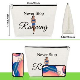 Runner Gifts Running Lovers Gift Makeup Bag Marathon Runner Gifts Thank You Gift for Athletics Coach Running Jog Gift Marathon Race Gift Christmas Birthday Gifts for Sport Lovers Friend Cosmetic Pouch