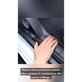Cinta Protectora Estribo Fibra Carbono Auto Universal 5cm*3m