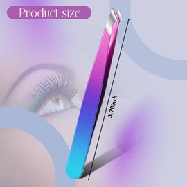 Honoson 3 Pieces Eyebrow Tweezers Stainless Steel Pointed Tip Pointed Hair Removal Tweezers Precision Tweezers Splinter Plucking and Ingrown Hair Removal for Facial Hair (Gradient)