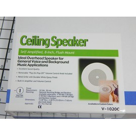 Valcom 1 Watt 1 Way 8" Ceiling Speaker (V-1020C)
