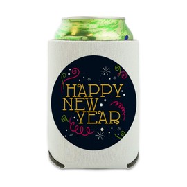 Happy New Year Can Cooler - Drink Sleeve Hugger Collapsible Insulator - Beverage Insulated Holder