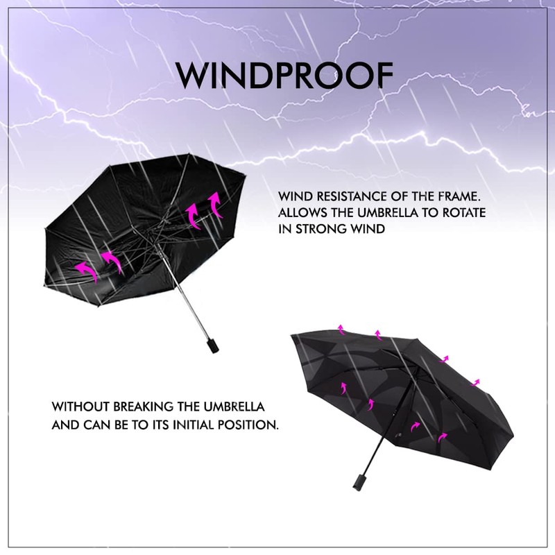 VOGUE Exclusive Folding Umbrella with Large Coverage. Made from 100%