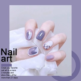 Arte Clavo Gel Nail Polish, 1 Pcs 0.5 Fl Oz Lavender Grey Color Gel Polish Soak Off LED U V Nail Gel Polish Nail Polish DIY Nail Art Starter Manicure Salon Gel Nail Kit for Women Girls 3050