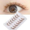 7 Pairs Natural Look Cartoon Anime False Eyelashes Brown Cluster