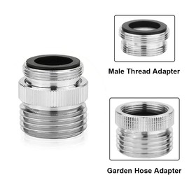 Tap Adapter, Tap Adapter, Thread Adapter, 22 Female Thread to 3/4 GHT Male Thread Connection, Tap Hose Attachment Sink Adapter for Kitchen and Bathroom