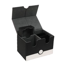 ÆGIS GUARDIAN Commander Deck Box for PTCG MTG Cards, Fits 150+Double Sleeved Cards with 2 Dividers, 6 Strong Magnets PU Leather Deck Game Case for CCG TCG, Red and White