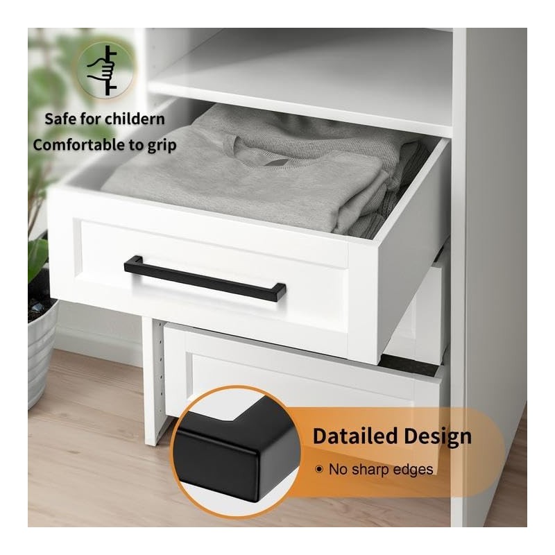Probrico 10 Pack Matte Black Stainless Steel Modern Square Cabinet