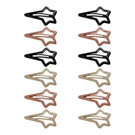 12 Pcs Metal Snap Hair Clips Star Shaped Hair Barrettes No Slip Hair Pins Hair Grips Snap Hair Styling Accessories for Women Girls