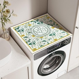 Floral Washer and Dryer Covers for this Top, Dust Proof Washer Dryer Top Protector Mat, Anti-Slip Laundry Topper for Washer and Dryer, Washing Machine Top Cover Home Decor Kitchen Room (Colorful)