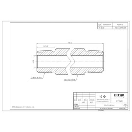 FITOK 316 Stainless Steel Hex Long Nipple 3/8" Male NPT 4" Overall Length
