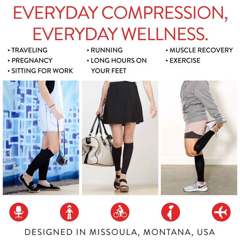 VIM & VIGR Compression Leg Sleeves 15-20 mmHg (Aqua Solid,