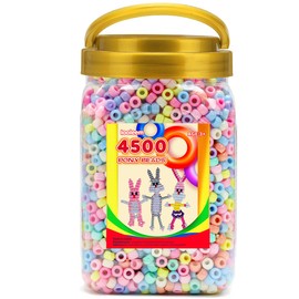 Iooleem Pony Beads(4500pcs Candy Macaroon Pony Beads), Beads for Bracelets Making, Crafts, Beading Supplies, Friendship Bracelets Making.