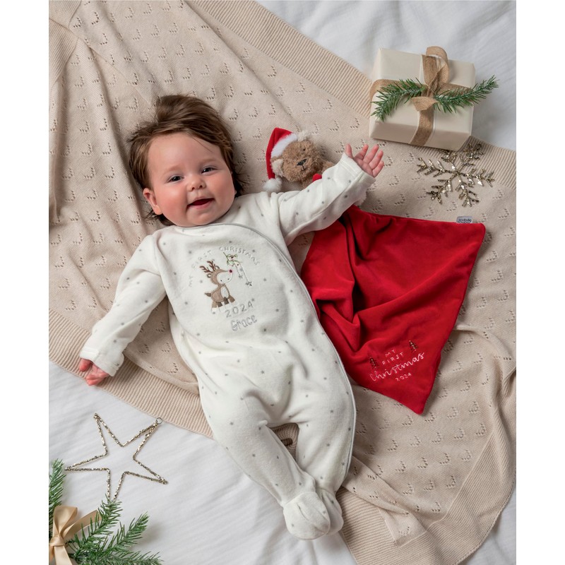 Mamas & Papas My First Christmas 2024 Bear Comforter, Red