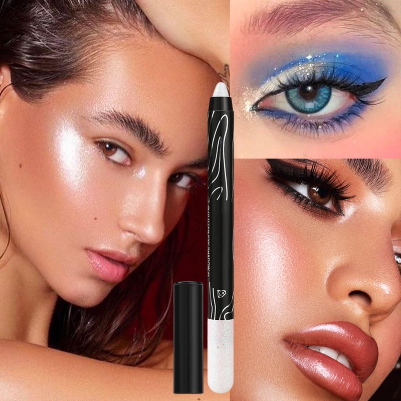 White Shimmer Eyeshadow Stick, Pearl White Glitter Eye Shadow Pencil