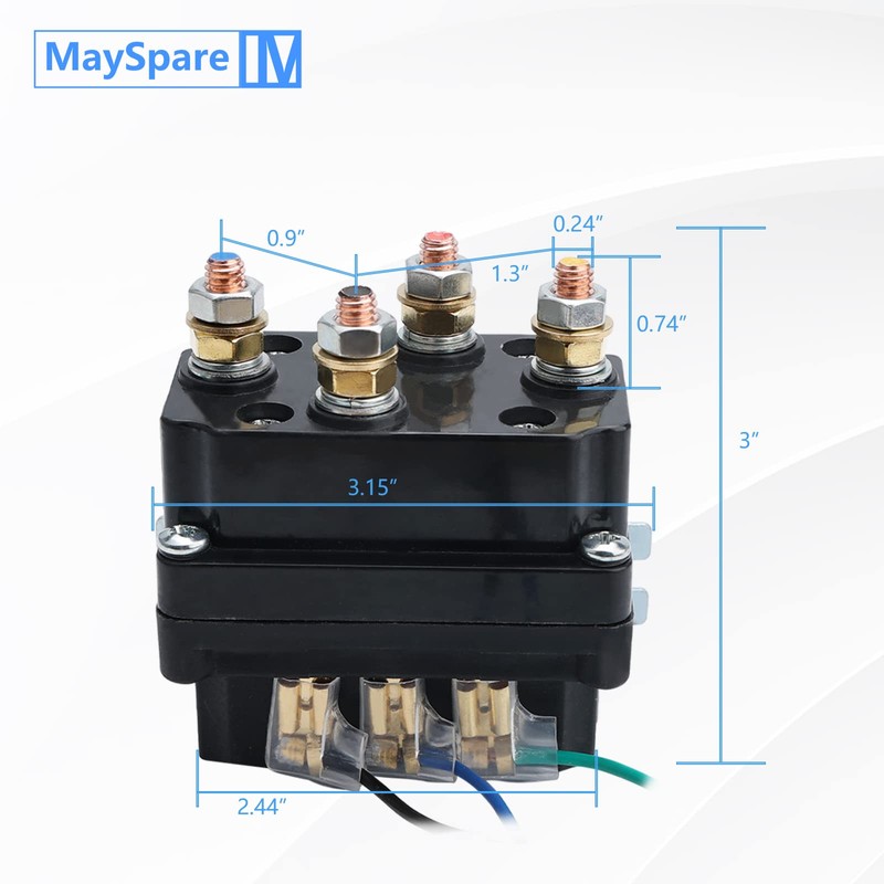MaySpare 250A 12V Winch Solenoid Relay contactor for AUT UTV