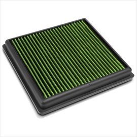 Green Reusable&Washable High Flow Drop-in Air Filter Compatible with 14-17 VW Polo Jetta Golf 1.6L L4