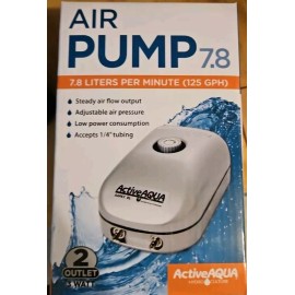 Active Aqua - Air Pump 7.8 - 2 Outlets- 125 GPH - 7.8 Liters Per Minute - 3 Watt