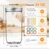 Wide Mouth Mason Jars 24 oz, 6 Pack Glass Canning