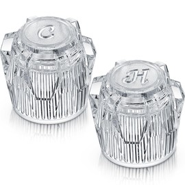 Dreyoo Shower Knob Replacement, Compatible with Phoenix Mobile Home Sink Tub Shower, Acrylic Bathtub Knobs Parts, Clear Faucet Handles with 17pt Spline Point Broach Center Hole(1 Pair)