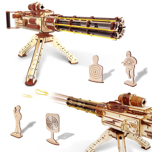 3D Puzzles for Adults, Rubber Band Gun Wooden Model Kit,