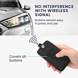 kwmobile Car Key Faux Leather Case Compatible with Renault 4-Button Smartkey Car Key (Keyless Go Only) - Key Cover in Black Matte Red