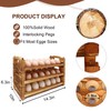 CVHOMEDECO. Wooden Egg Holder Countertop Fresh Egg Holders Firewood Egg