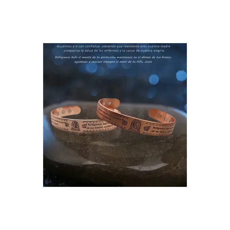 2 PZ Brazaletes Magnéticos De Cobre Puro Ajustables Para Hombre