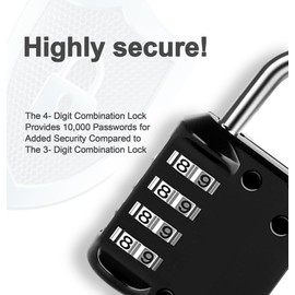 Vervida Combination Padlock for Locker 4-Digit Combo Lock Outdoor Waterproof Padlock for Gym Locker Locks Luggage Lock Optional Letters-O