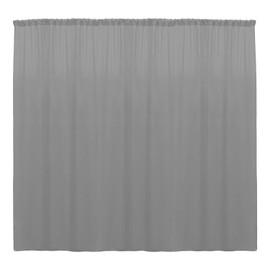 Backdrop King Inc, Polyester Poplin Backdrop Drape Curtain Panel with 4" Rod Pocket (Grey, 10 Feet Wide x 15 Feet High Seamless)
