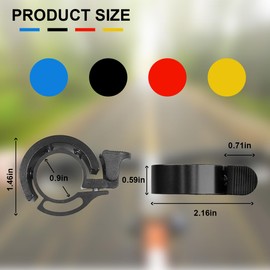 Ruayia Bicycle Bell, Mountain Bike, Bicycle Bell, Bicycle Loud Bell, Mini Bicycle Bell, Bicycle Bell for Bike, MTB, Mountain Bike, 22-22.8 mm (Black)