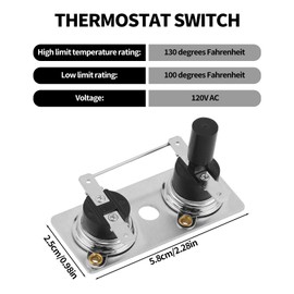 232306 RV Water Heater Thermal Switch, Aluminium Alloy Iron Hot Water Heater Parts Thermostat Switch Compatible with Suburban with a Serial Number After 940900091