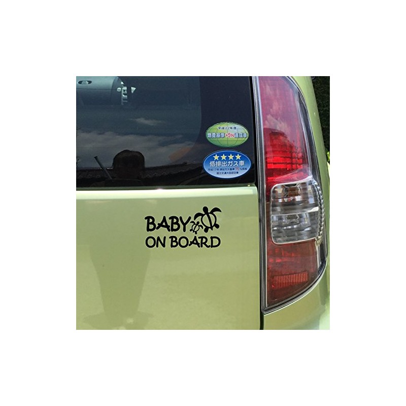 nc-smile ハワイアン ステッカー ベビーオンボード BABY ON BOARD ホヌ (ブラック)