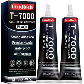 Black T7000 Glue for Cell Phones, 25 ML X 2 Cell Phone Adhesive, Phone Screen Glue for Phone Screen Glue, Jewelry Glue, Glass Fabric Craft Paper Wood, Waterproof, High-Performance