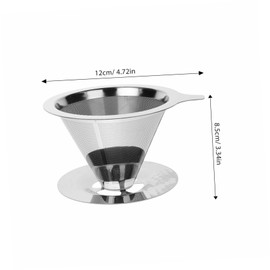 Hohopeti Stainless Filter Reusable Drip Coffee Dripper with Mesh Dual Layer Design for Enhanced Flavor Portable and Easy to Clean for Home Travel Use