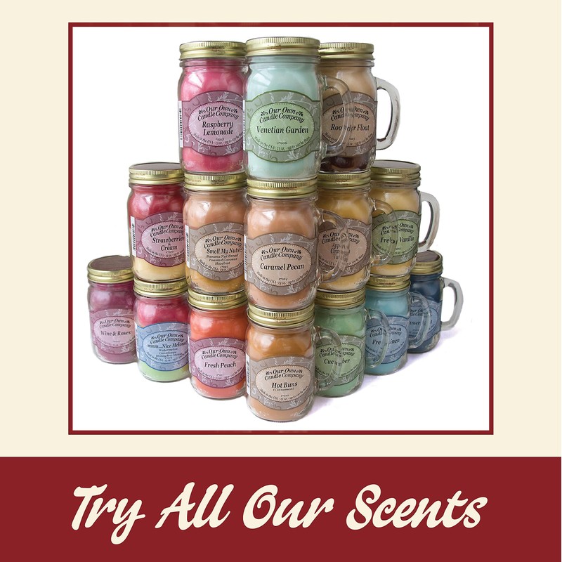 Our Own Candle Company Caramel Pecan Scented Mason Jar Candle,