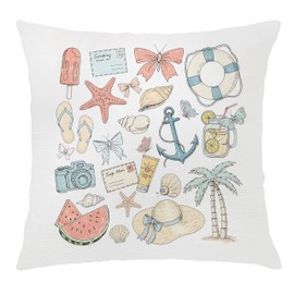 Nipil Summer Coastal Nautical Beach House Coquette Decorative Throw Pillows Covers 18x18 Decor,Gifts for A Beach Lover