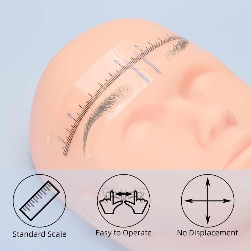 150PCS Eyebrow Stencil Ruler Clear Scale Transparent Eyebrow Shape Positioning