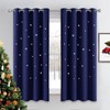 NICETOWN Kids Blackout Curtains for Bedroom - Hollow Star Space